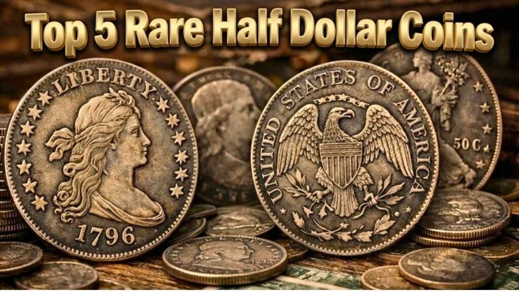 Top 5 Rare Half Dollar Coins Collector’s Value Guide 2026 with Prices Over $500,000